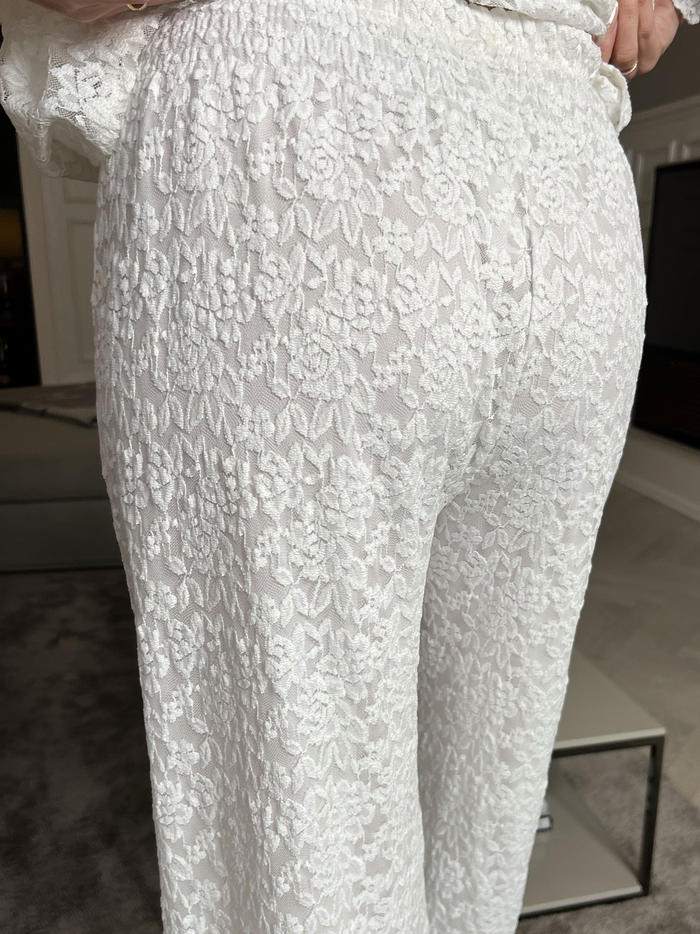 Pams Lace Pants - Lösa spetsbyxor med resår